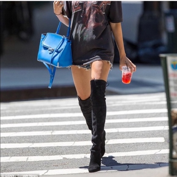 ❣️LAST 9❣️ Over the Knee Back Lace Up Boots Black - Picture 6 of 8